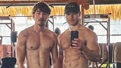 ‘Boots’ Stars Miles Heizer & Angus O’Brien Go Shirtless as They Reunite for Workout