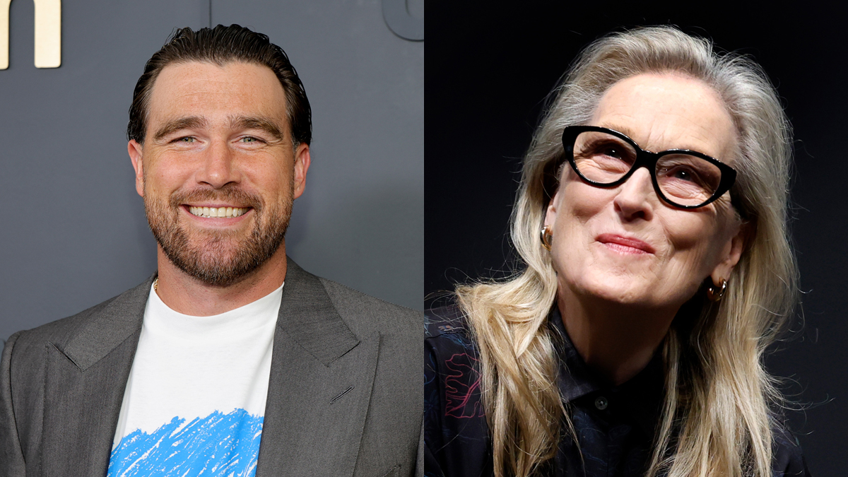 Travis Kelce Responds After Meryl Streep Calls Him Out to Walk in Heels