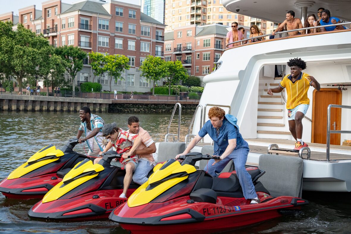 Kevin Hart, Marcello Hernandez, Mason Gooding, Ben Marshall, and Kam Patterson in "72 Hours" still