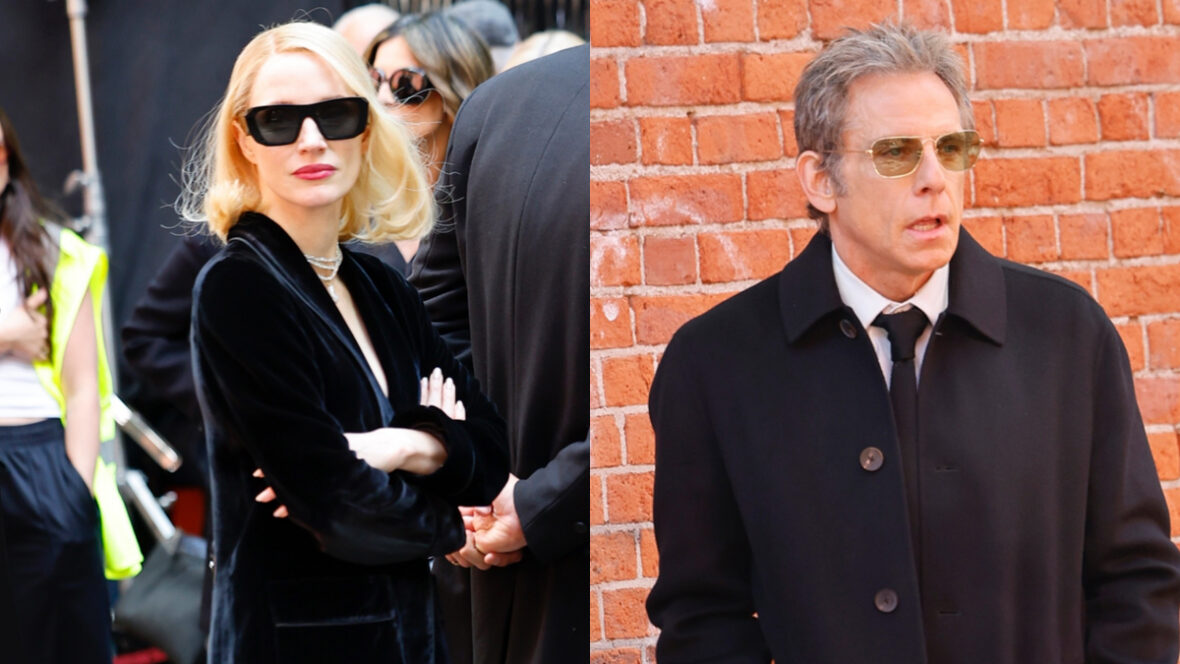Jessica Chastain Sports Blonde Hair on ‘The Off Weeks’ Set with Ben Stiller in NYC