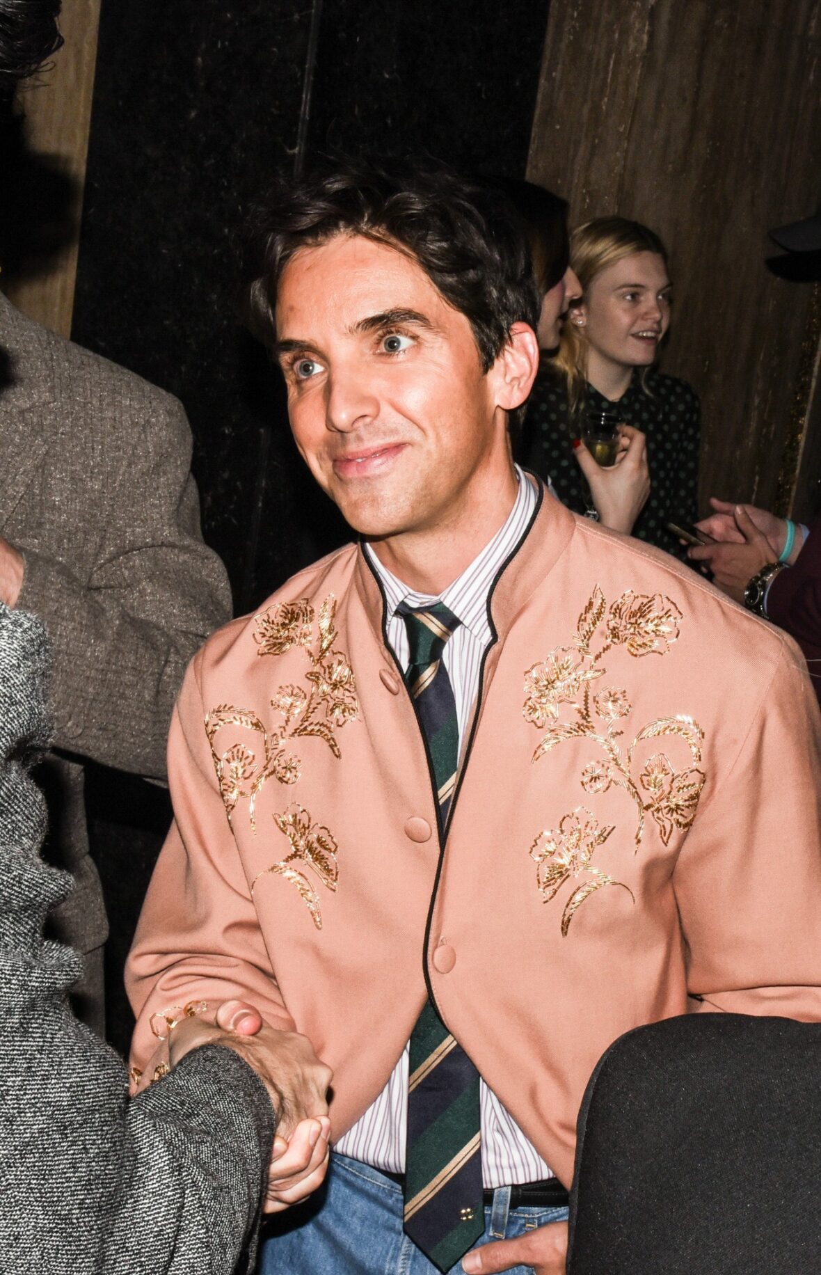 Paul W. Downs na festa do Valentino com Alessandro Michele