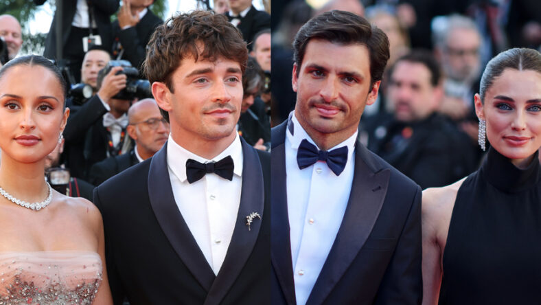 Charles Leclerc and Carlos Sainz at Cannes with their partners