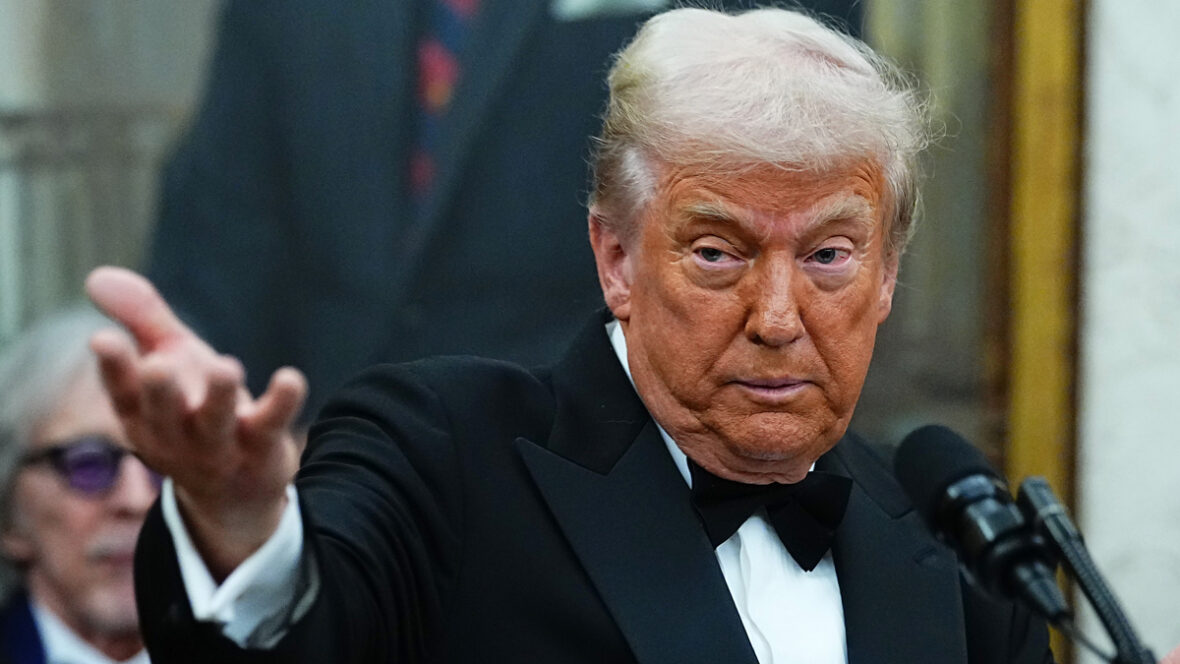 Donald Trump gesturing while at an egagement