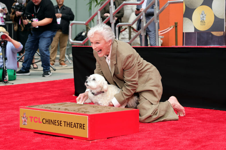 Glenn Close na cerimônia da impressão da mão