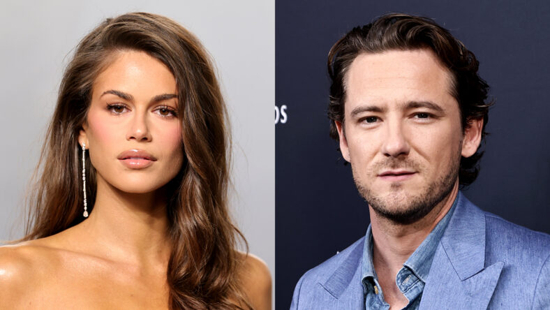 Kaia Gerber and Lewis Pullman stock photos
