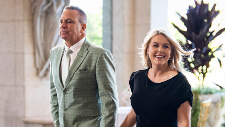 Karoline Leavitt and her husband stock image