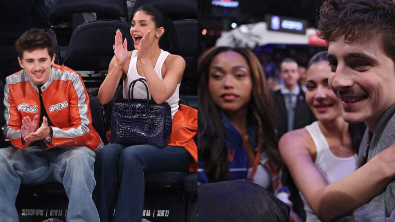 Kylie Jenner & Timothee Chalamet at Knicks game 2