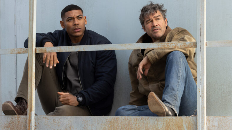Aaron Pierre and Kyle Chandler in "Lanterns"