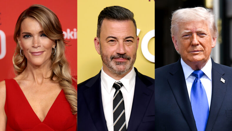 Megyn Kelly, Jimmy Kimmel, and Donald Trump stock photos