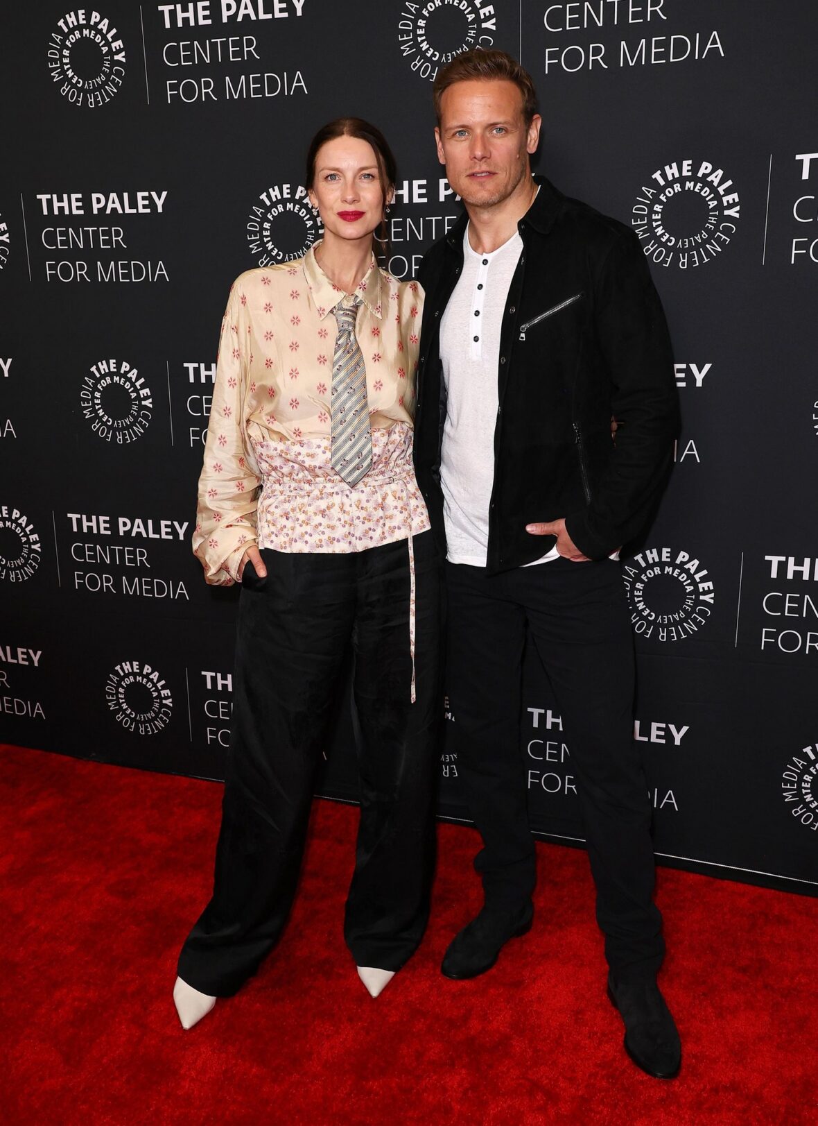 Caitriona Balfe and Sam Heughan at PaleyLive event for OUTLANDER