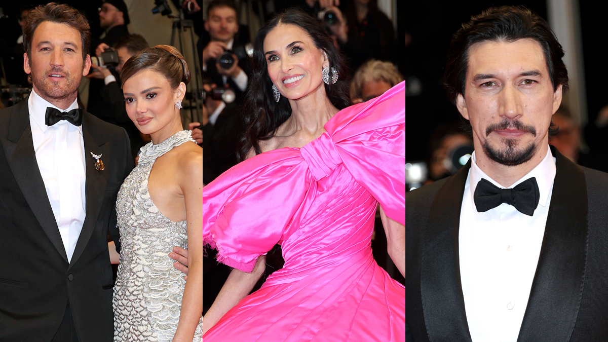 Miles Teller & Adam Driver Premiere ‘Paper Tiger’ at Cannes 2026, Demi Moore Goes Bold in Pink Ballgown