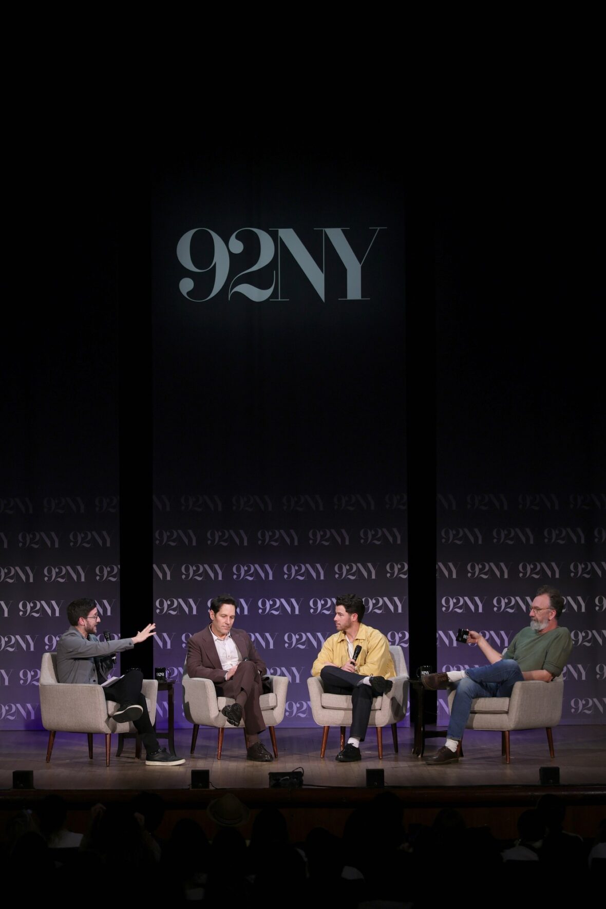 Paul Rudd and Nick Jonas attend an In Conversation event with Josh Horowitz