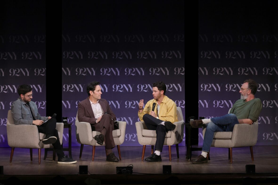 Paul Rudd and Nick Jonas attend an In Conversation event with Josh Horowitz