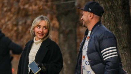 Sabrina Carpenter with Sergio Kletnoy at Bar Pitti