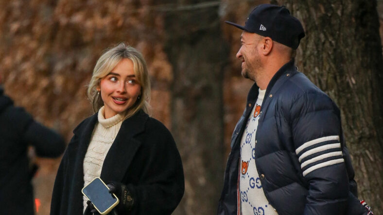 Sabrina Carpenter with Sergio Kletnoy at Bar Pitti