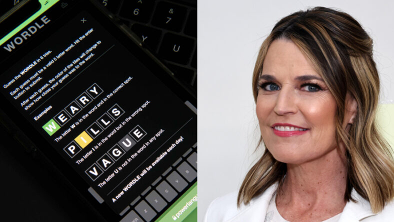 Savannah Guthrie and Wordle stock photo