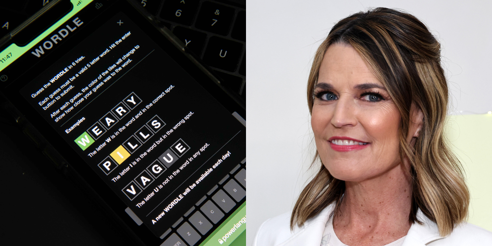 Savannah Guthrie and Wordle stock photo