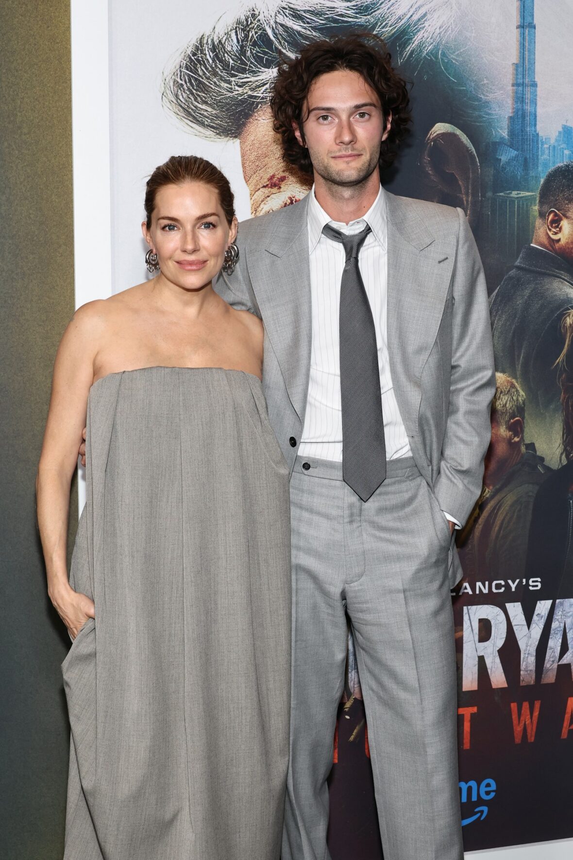 Sienna Miller and Oli Green attend Amazon MGM's "Tom Clancy's Jack Ryan: Ghost War" World Premiere