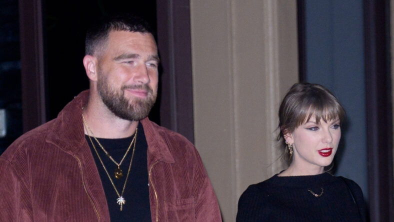 Travis Kelce & Taylor Swift stock photo