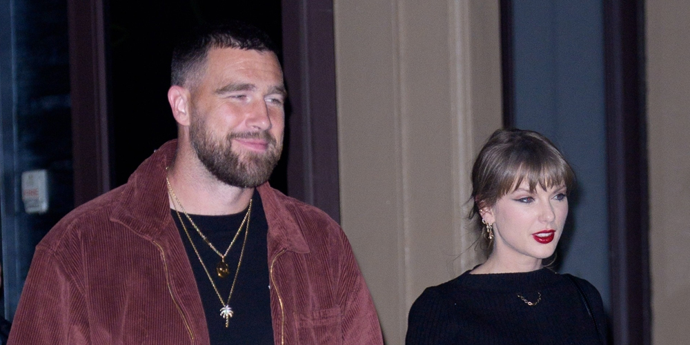 Travis Kelce & Taylor Swift stock photo