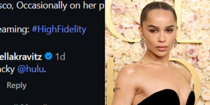 Zoe Kravitz stock image and instagram comment
