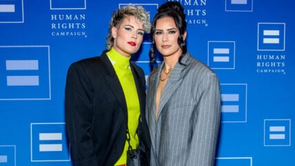 Ali Krieger and Ashlyn Harris attend the Human Rights Campaign's 2023