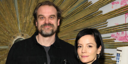 David Harbour and Lily Allen stock photo