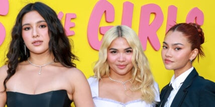 Maya da Costa, Hayley Kiyoko and Myra Molloy at Girls Like Girls premiere