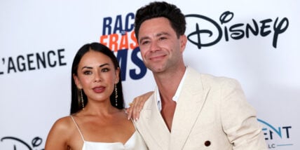 Janel Parrish and Sasha Farber make red carpet debut at Race to Eras MS Gala