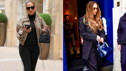 Jennifer Lopez wearing different outfits in Paris