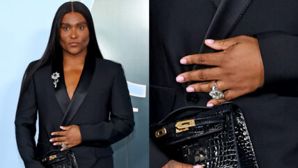 Law Roach attends the 79th Annual Tony Awards on the left half of the image and a close-up of his diamond ring on the right half