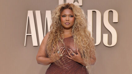 Lizzo arrives at the BET Awards
