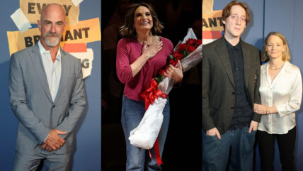 Christopher Meloni, Mariska Hargitay, and Jodie Foster and Charles Bernard Foster attend the opening of Mariska Hargitay's "Every Brilliant Thing" debut