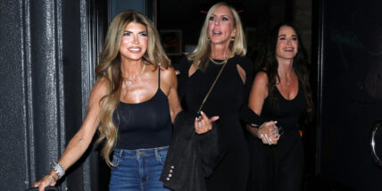 Teresa Giudice, Vicki Gunvalson and Kyle Richards leaving Craig's restaurant
