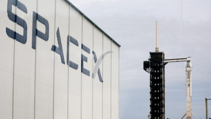 SpaceX's Polaris Dawn Falcon 9 rocket sits on Launch Complex 39A of NASA's Kennedy Space Center