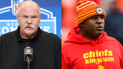 Andy Reid and Eric Bieniemy in composite photo.