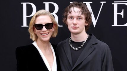 Cate Blanchett and son Ignatius Upton attend Giorgio Armani Prive fashion show