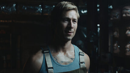 Still of Glen Powell in Chad Powers season two