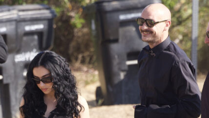 Charli xcx and George Daniel arrive for friend Matty Healy's wedding