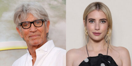 Eric Roberts on the left, Emma Roberts on the right. Both have slight smiles and are staring straight ahead into the camera