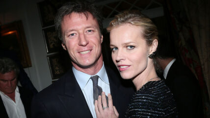 Eva Herzigová & Gregorio Marsiaj in suit and dress