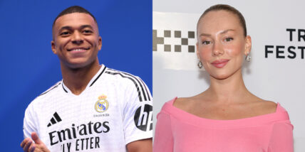 Kylian Mbappe and Ester Expósito stock image