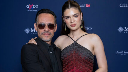 Marc Anthony and Nadia Ferreira during the Bulova shop inauguration onboard MSC Cruises' new ship, MSC World America in Miami.