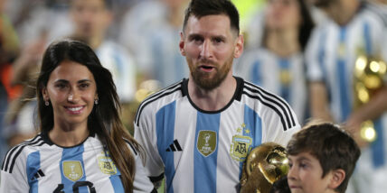 Lionel Messi & wife Antonela Roccuzzo photo