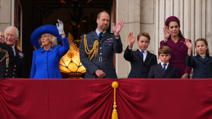 Royal Family Watch Military Procession To Mark The 80th Anniversary Of VE Day