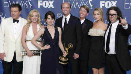 30 Rock cast pose in the press room at the 2007 Emmys