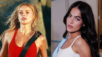 Brooks Nader on the Baywatch set, Sarah Jane Nader stock photo