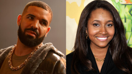 A composite photo showing Drake on the left and Andrew Lewis on the right
