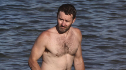 Joel Edgerton at the beach in Ibiza