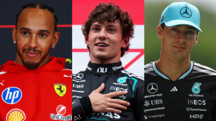 Lewis Hamilton, Kimi Antonelli, and George Russell at Formula 1 events